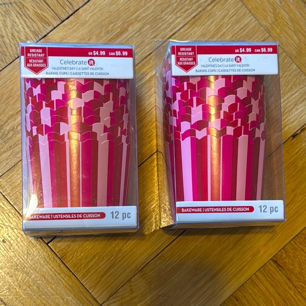 NWT - Bundle of 2 - Pink & Red Baking Cups - 24pc total ❤️